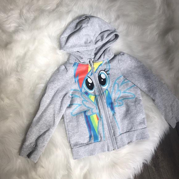 Gray Rainbow Dash Hoodie with zipper - Picture 2 of 4